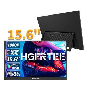 HGFRTEE 15.6inch Portable Monitor FHD-IPS Panel Second Screen for Laptop Gaming Extended Display with Type C HDMI 1