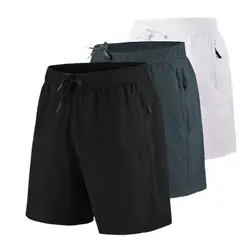 Short ajustable pour hommes, taille élastique confortable, couleur unie, respirant, taille moyenne pour hommes 