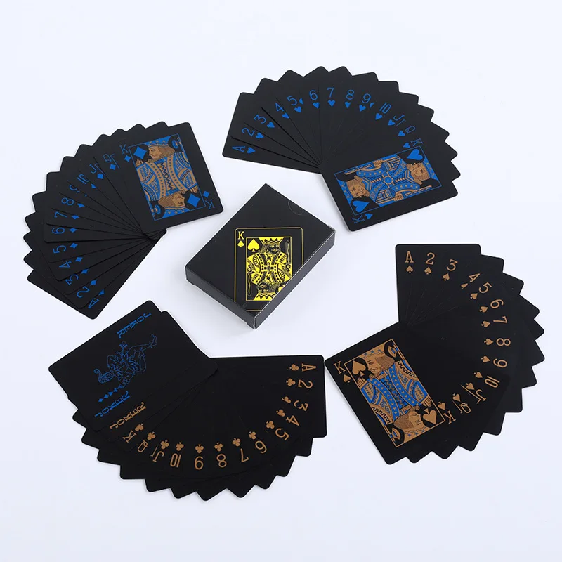 Poker Cards PVC Waterproof Plastic Crystal Gaming Wareable Ware Resistan Creative Gift 55pcs/D