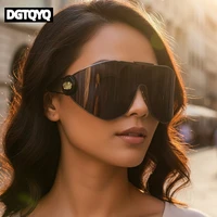 Lunettes de soleil surdimensionnées pour femmes, une pièce, coupe-vent, mode de luxe, Vintage, Steampunk, bouclier polygone, enveloppantes, 2026 5