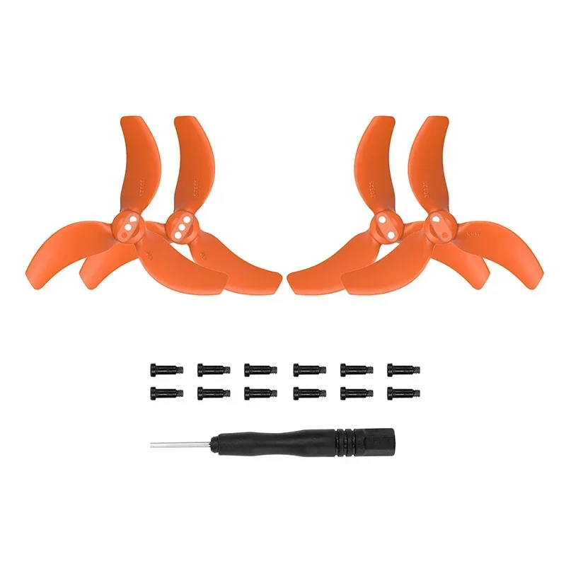 Hélice 3032S à trois pales pour DJI Avata 2, vue de dessus montrant les pales et le moyeu central.