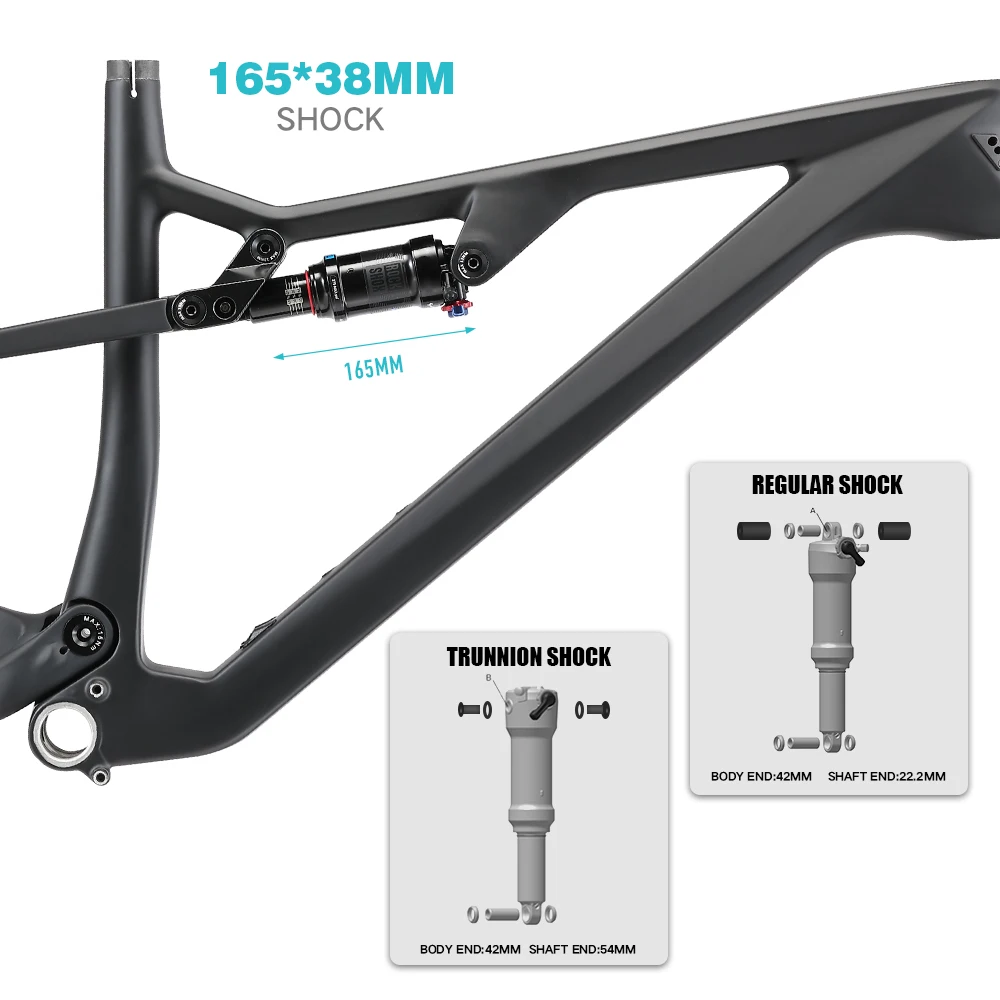 2024 LEXON 산악 자전거 프레임 XC 자전거 프레임 탄소 MTB 자전거 풀 서스펜션 29 부스트 프레임 XC ROCKSHOX Trunnion ShocK 부품