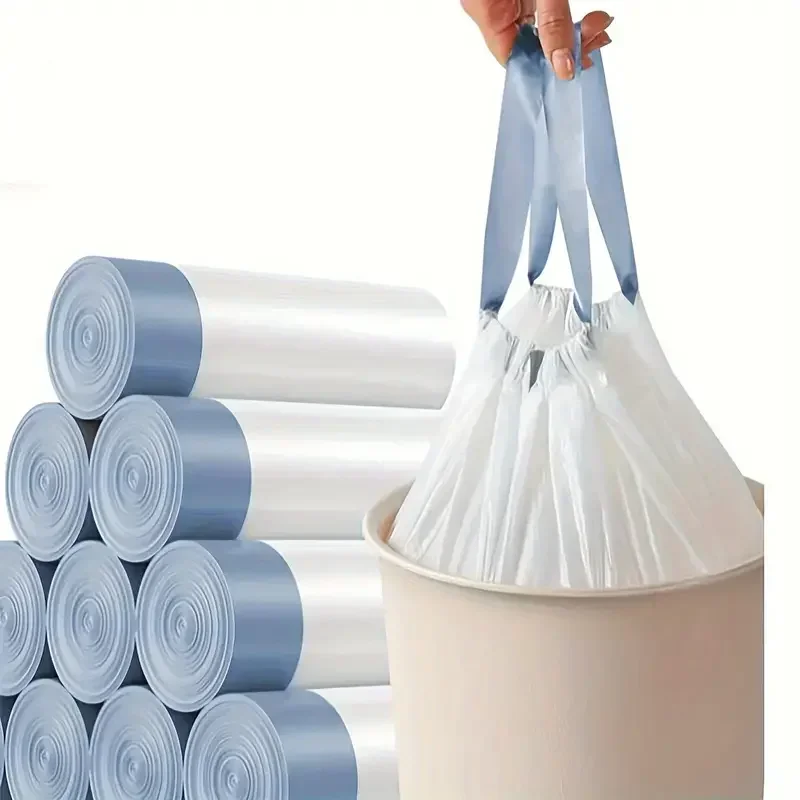 75/300pcs Garbage Bag Drawstring Household Disposable Kitchen Dormitory Living Room