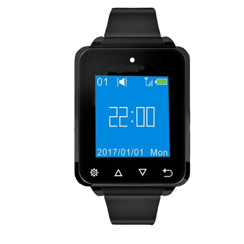 New Arrive Wireless Queue Calling System Waiter Waterproof Wrist Watch Pager for Restaurant