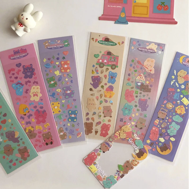 6Pcs/Pack Cartoon Fantasy Wonderful House Series Decorative Stickers Cartoon Sticker DIY Cute Kpop Korean Stationery Supplies