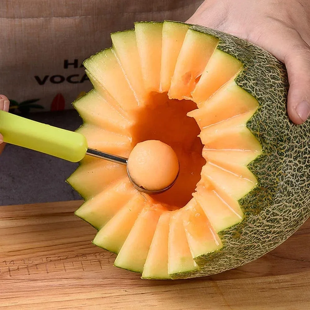 Watermelon Cutter Fruit Carving Tool Set Stainless Steel Scooper Seed Remover Knife for Dig Pulp Separator Slicer Kitchen Garget