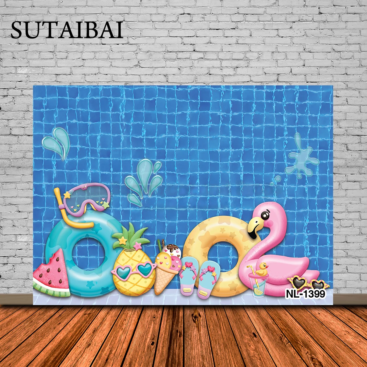 Fotografia Sfondo Summer Water Ball Pink Lifebuoy Adult Pool Party Banner Fondali Decor Photo Studio Photozone