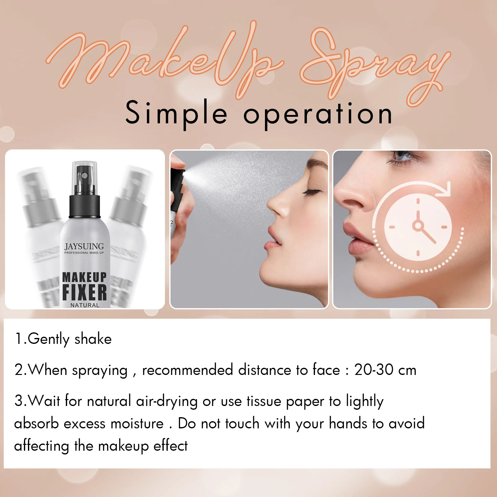 Quick Makeup Fixer Spray Waterproof Long Lasting Oil Control Refresh Fast Filming Foundation Finish Setting Face Hydrate Spray