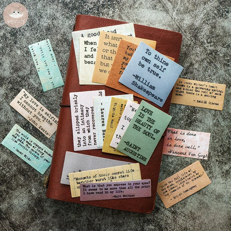 19 Pcs Vintage Stickers Tim Holtz Style Life Motto Junk Journal Ephemera Shabby Quote Aesthetic Stickers Scrapbooking Material diy scrapbooking accessories adhesive stickers paper stickers stationery stickers decorative stickers self adhesive stickers