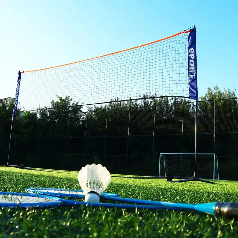 HOMCOM Filet De Badminton 5m Hauteur Réglable - Filet Portable Avec Sac De Transport