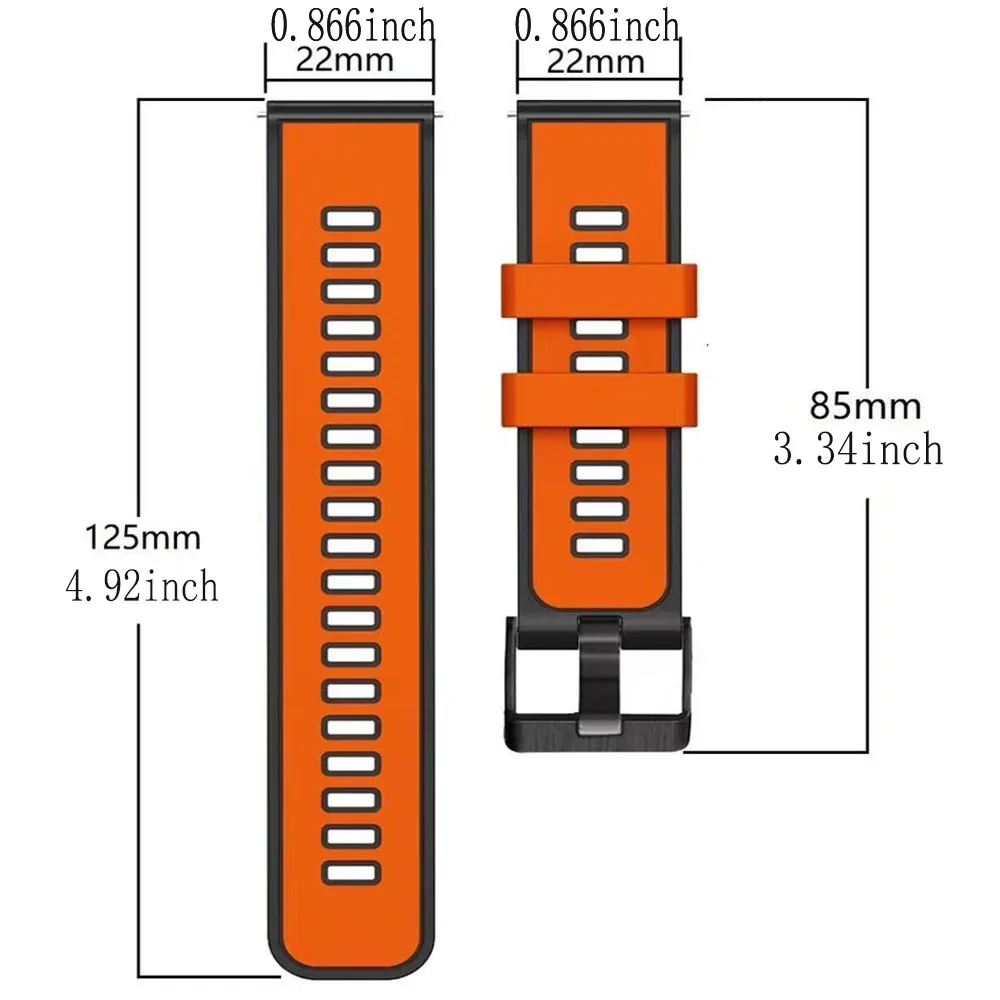 Premium 22mm Silicone Smartwatch Replacement Band Bracelet