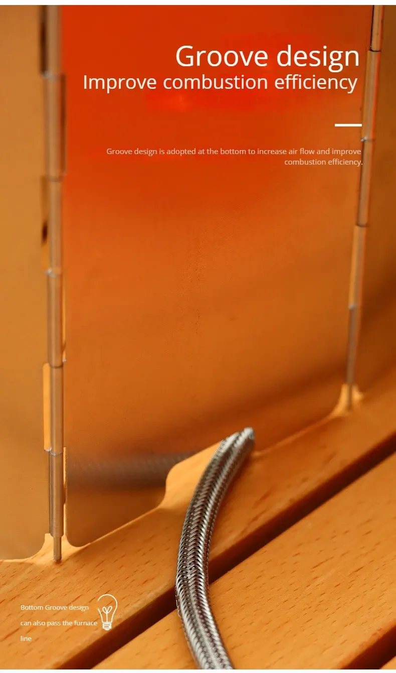 Description Picture 2 of itemOutdoor Gas Stove Windshield Thickened Folding Cassette Stove Windshield (8pcs)