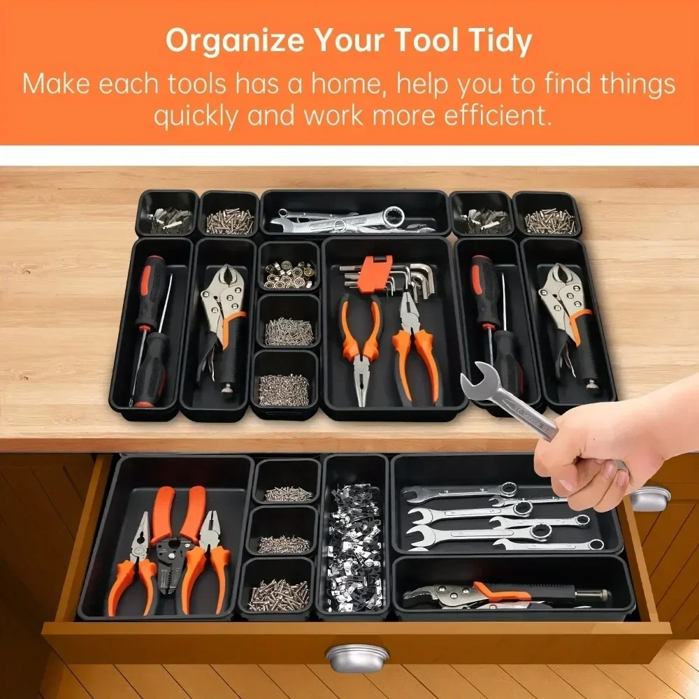 45/32/22pcs Tool Box Drawer Organizer Tray Dividers Set Workbench Cabinet Bins Tool Chest Organization Garage Hardware Tool Tray