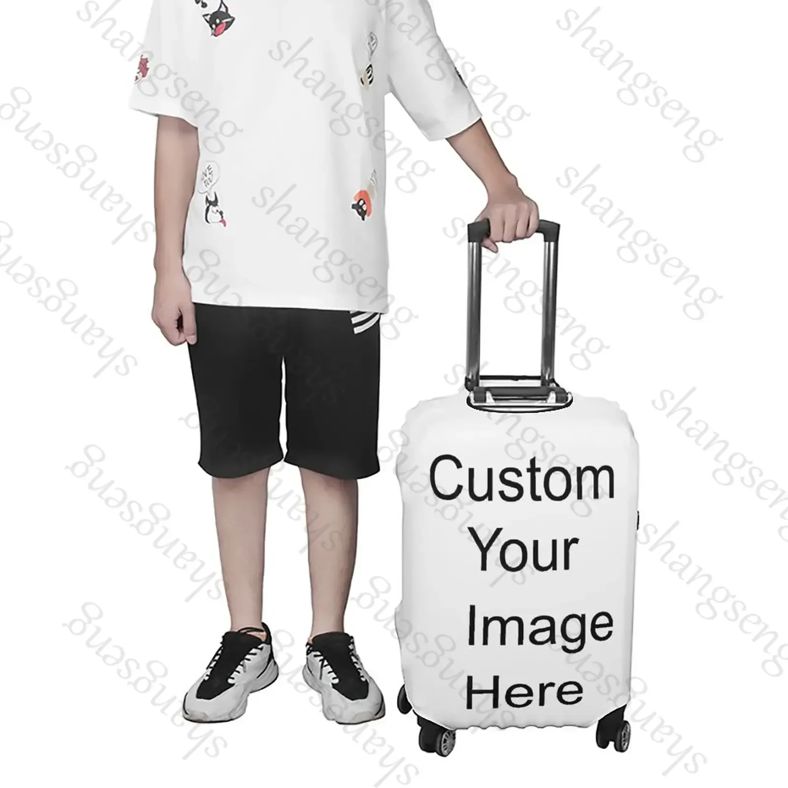 image Print Suitcase Cover Any Color Cruise Trip Protection Vacation Useful Luggage Supplies Anti-dust Case Cover