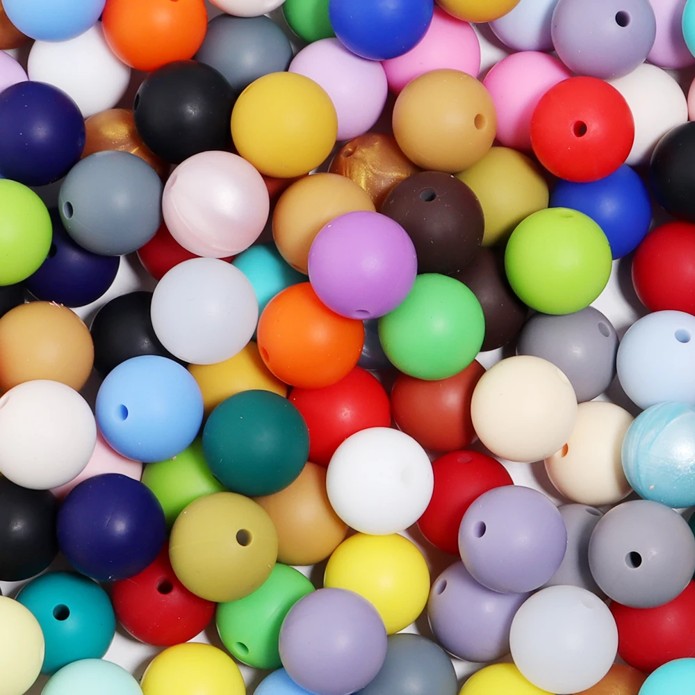 Vibrant Multicolor Silicone Beads for DIY Jewelry & Accessories - 20 Pieces