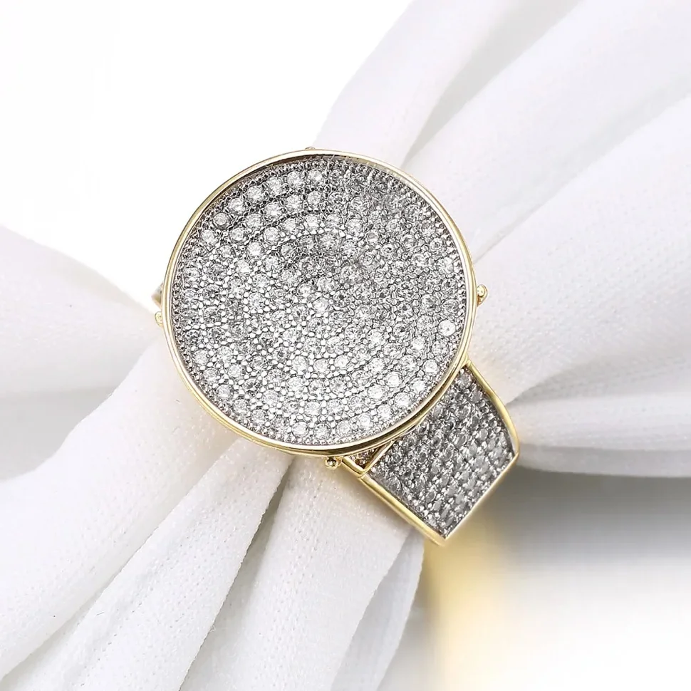 VANAXIN Fashion Round  Rings For Men Hip Hop Rock  Jewelry