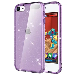 Luxury Bling Soft Silicone Shockproof Transparent Protective Case - iPod touch 7 (PURPLE)