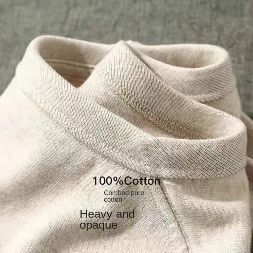 Summer Heavyweight 200g Solid Color Short sleeved T shirt Gray Pure Cotton Milk Tea Color Buffed ...