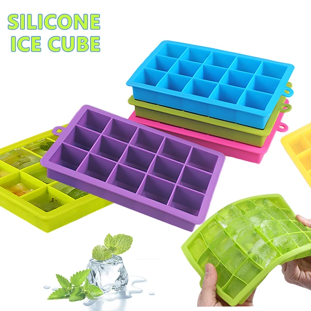 15/24 Grid Silicone Ice Cube Mold Food Grade Ice Cube Square Tray