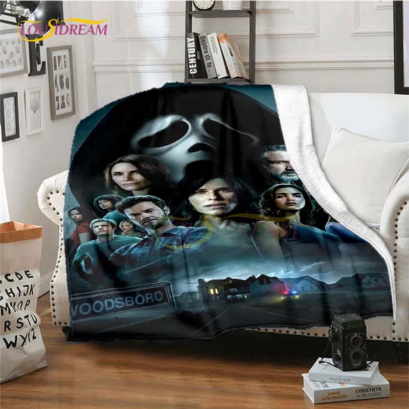 Horror movie Scream Blanket Ghost face Blankets for Beds Queen Size