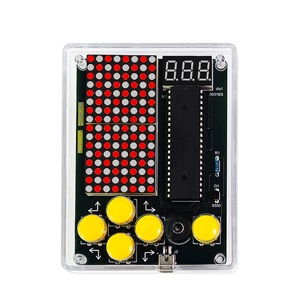 7 Pixel Game Console Electronic DIY kits Muyu Handheld 51 Single-Chip Computer DIY Welding Practice Parts Micro USB 5