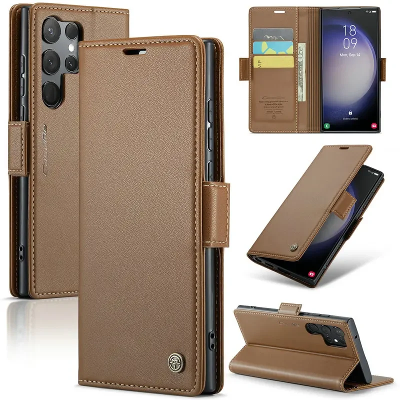 

S20 FE S21 S24 Ultra S 23 5G Luxury Case Anti-theft Leather Wallet Book Coque for Samsung Galaxy S23 Ultra S22 S 24 21 Plus S10