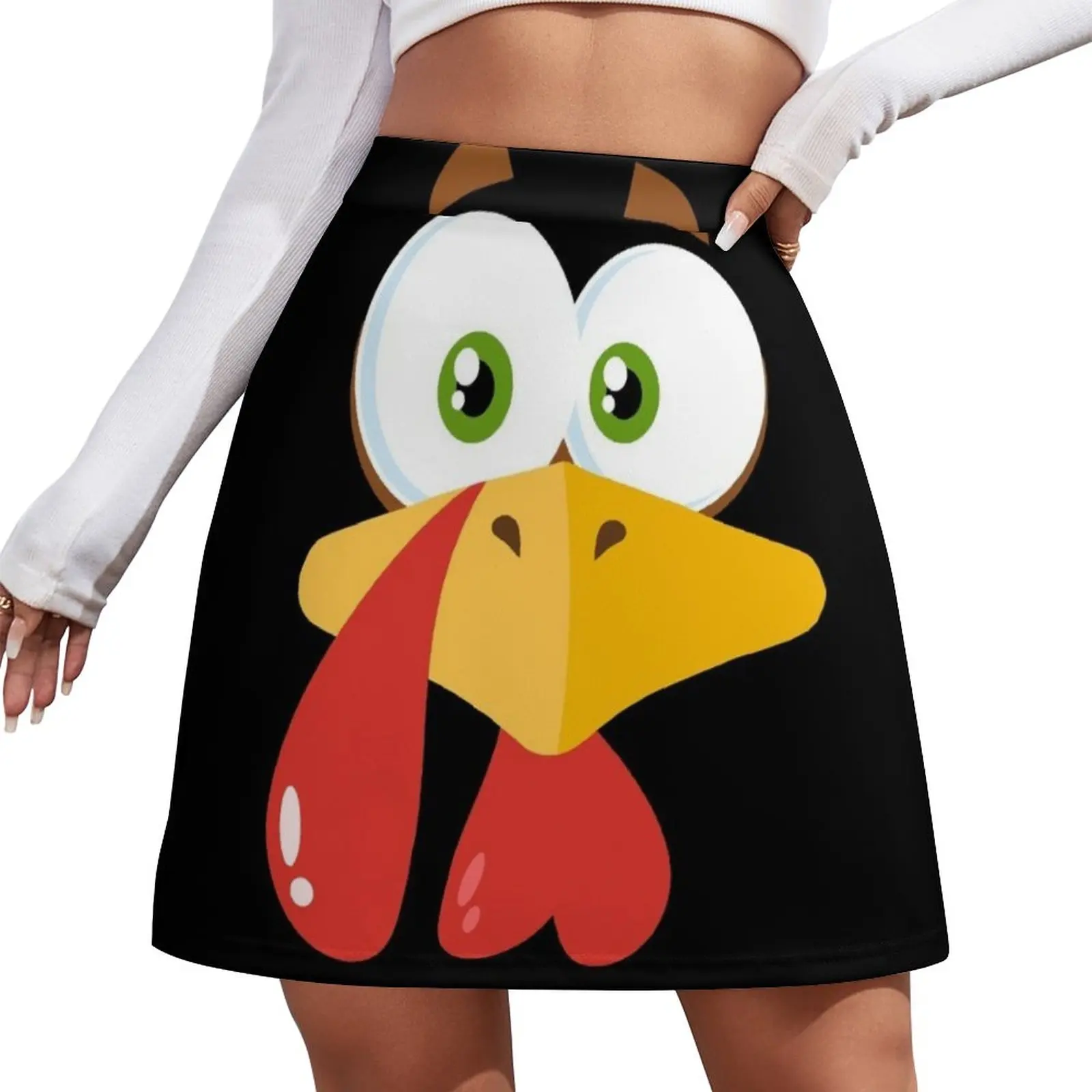 Turkey Face Green Eyes Funny Thanksgiving Day Gift Mini Skirt japanese fashion korean ladies summer