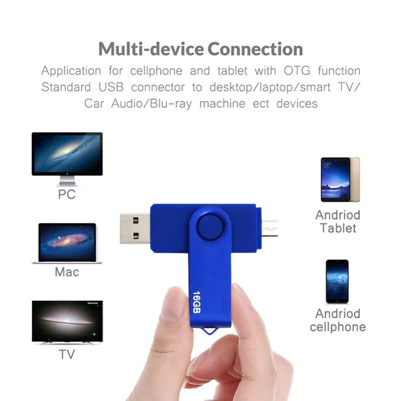 Usb Flash Drive,Flash Drive Otg Memory Stick Dual Purpose Pcb Flash Drive for Mobile Phones And Computers 2.0 Rotary Cover Usb Flash Drive