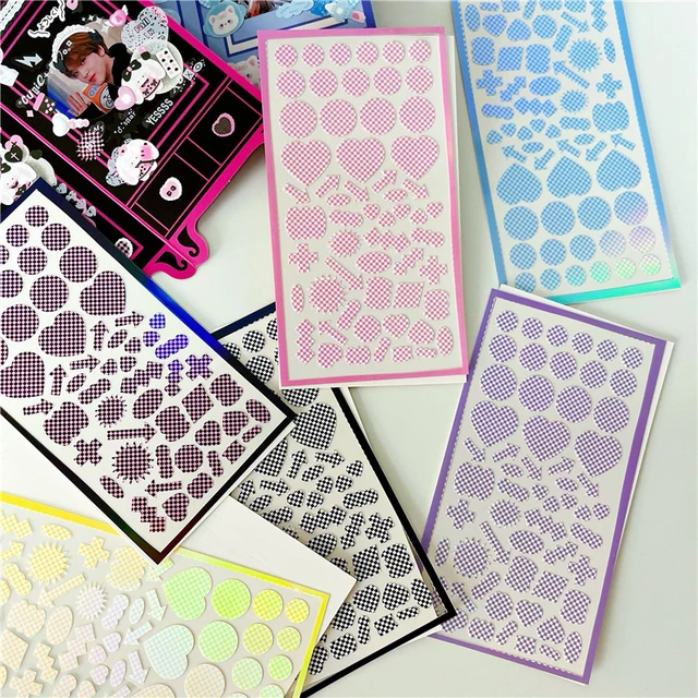 1 Pc Colorful Beaded Pattern Sticker DIY Kpop Idol Photo Toploader Deco  Sticker PVC Korean Style Card Scrapbooking Decoration - AliExpress