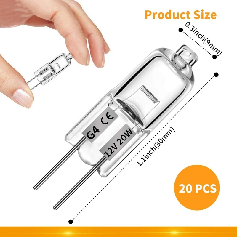 UGEFKMQ 5Pc Lampadine Alogene G4 220V 20W Dimmerabile G4 Lampade Alogene Capsula Trasparente Per Cappa Da Cucina, Lampadario Di Cristallo, Illuminazione Del Paesaggio 20W