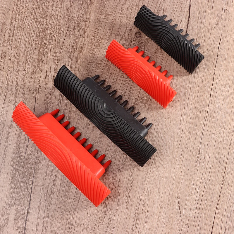 Printmaking Tool Roller 1Set Wood Grain Maker Printing Art Paint Texture Drawing Tool Rubber Simulation Wood Grain Device Roller Brush