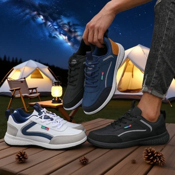 أحذية رياضية نسائية رفيعة قابلة للتنفس من جلد البولي يوريثان أحذية تسلق للرجال في الهواء الطلق نعل مطاطي ناعم للركض والرحلات والمشي 6