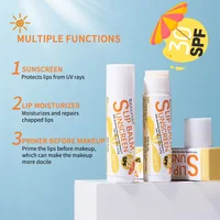 1 Piece Sunscreen Lip Balm SPF 30 UVA Protection Lips Moisturizer Watermelon Coconut Banana Flavor Colorless Lipstick Sun Care 2