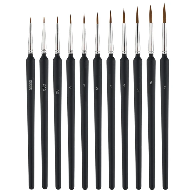 Set di pennelli per pittura con dettagli fini in miniatura Premium da 11  pezzi Mini piccoli pennelli per artisti per pittura modello di unghie in  acrilico ad acquerello ad olio - AliExpress