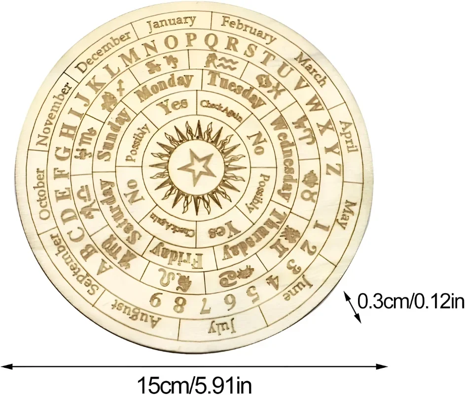 Wooden Twelve Constellation Divination Pendulum Board Sign Home Decor Star Sun Moon Altar Message Board Meditation Ornaments For Pendulum Board Wood Wall Art