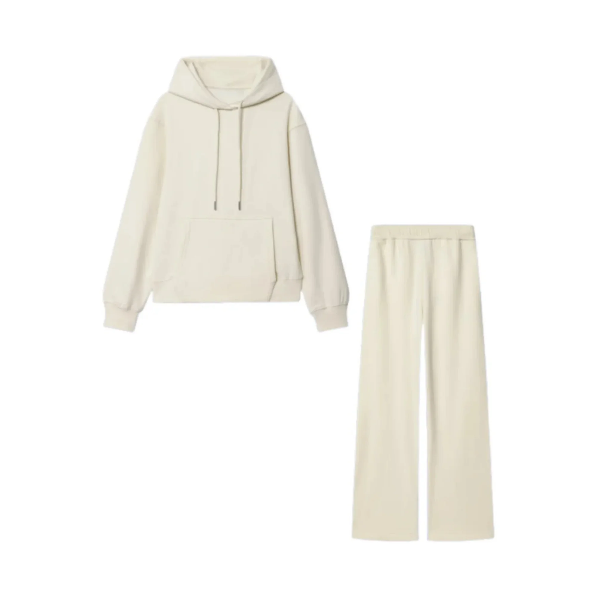 Women Casual Sportswear Pants Sets Or Female Long Sleeved With Pockets Loose Round Hoodie Or Lady Sport Straight-Leg Trousers