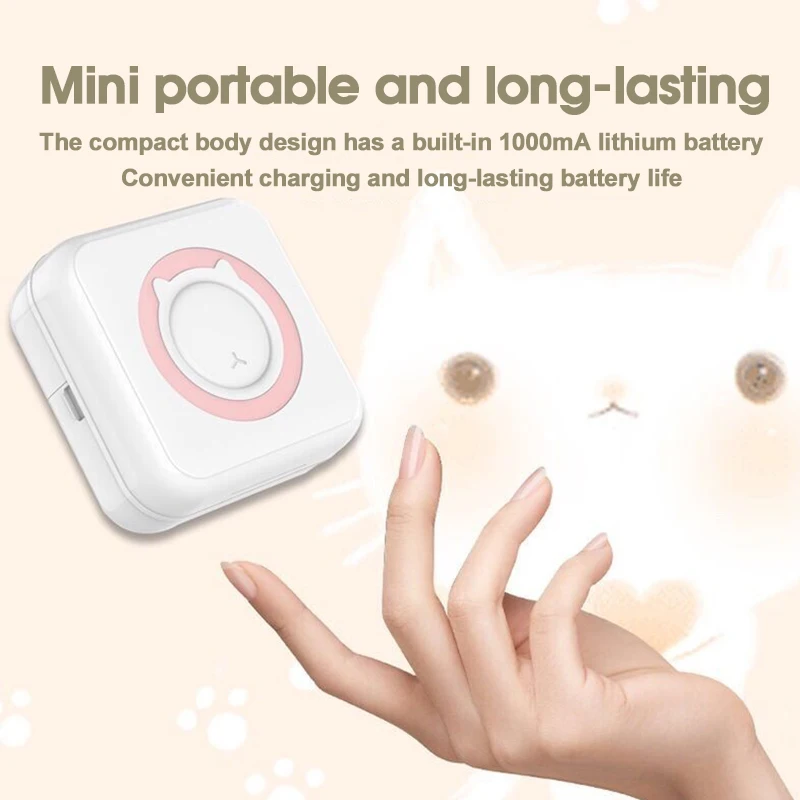 ZWN Portable Bluetooth Mini Printer Mobile Phone Photo Title Note Print Pocket Student Error Label Printer for Children's Gifts 4
