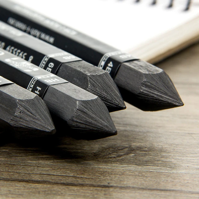 6Pcs Set Professional Woodless Graphite Charcoal Pencils HB / 2H