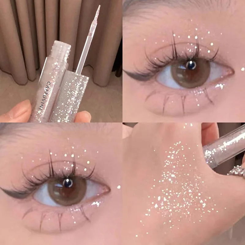 Diamond Glitter Eyeshadow Liquid Eyeliner Eye Shadow Sequins Makeup  Highlighter*