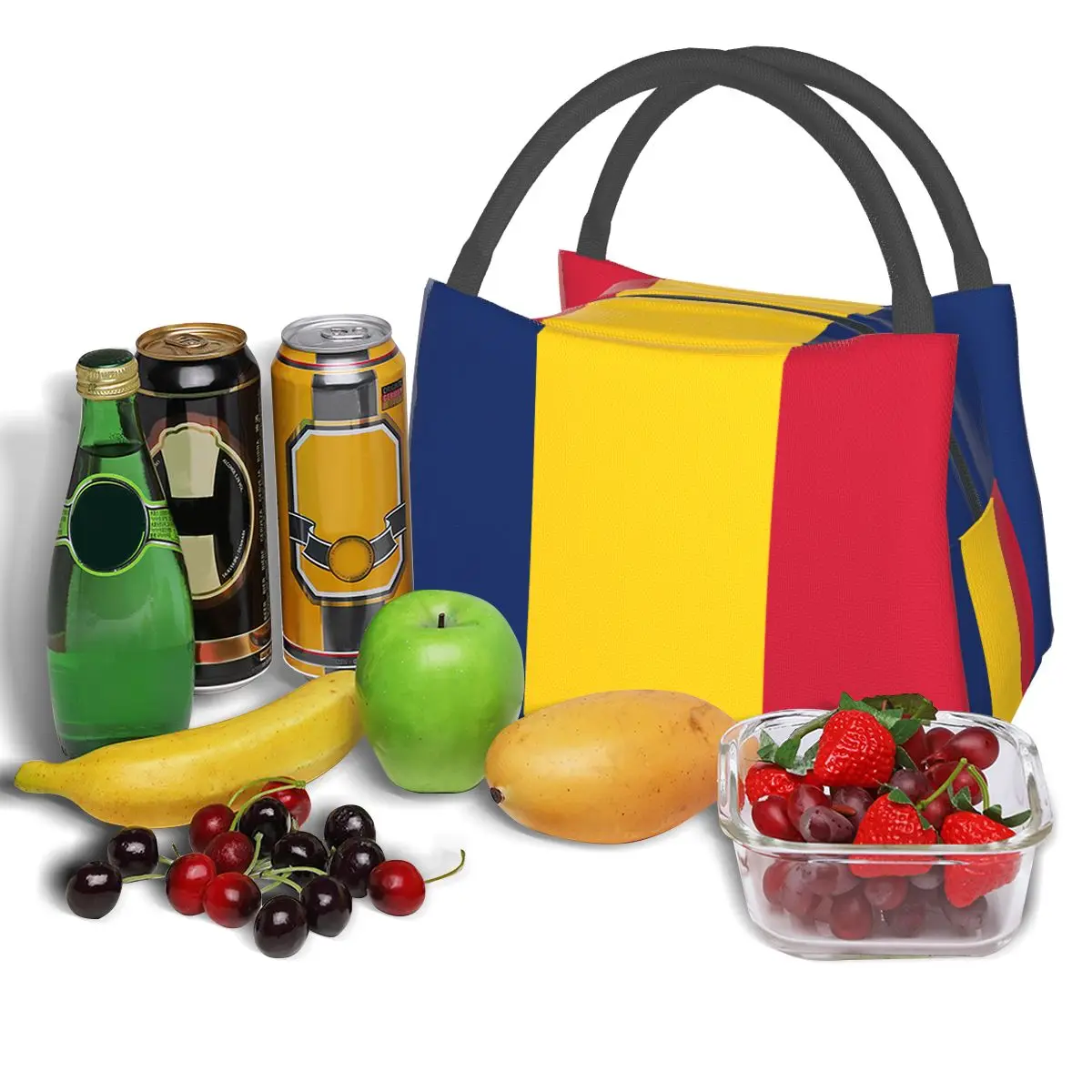 Flag Of Romania Portable insulation bag for Cooler Thermal Food Office Pinic Container