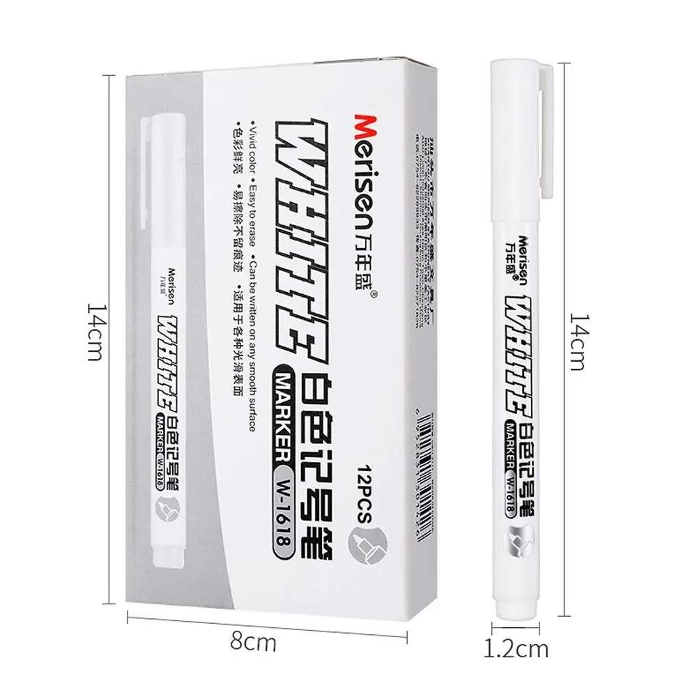 3pcs 방수 흰색 영구 페인트 펜 부드러운 쓰기 빠른 건조 흰색 마커 펜 초대형..