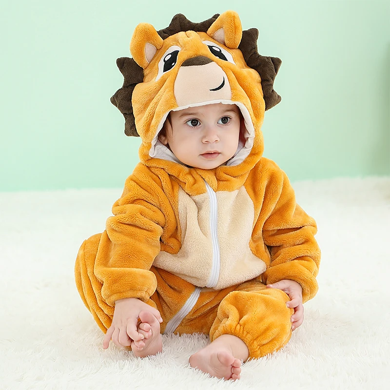 Cute Cartoon Flannel Baby Rompers Unicorn Rabbit Panda Pajamas Cotton Baby Boy Girls Anime Costume Jumpsuit Kigurumi Outfit