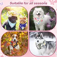 20Pack Flower Floral Dog Bandanas Spring Bee Polyester Triangle Dog Scarf with Flower Patterns for Small Medium Large Dog Pet 4