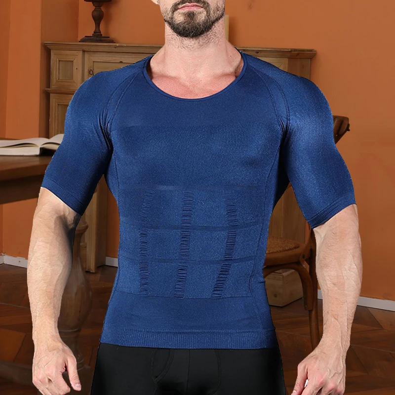 Mannen Body Toning T shirt Body Corrigerende Houding Shirt Afslanken Riem Buik Vetverbranding Compressie Corset M 3XL| | - AliExpress