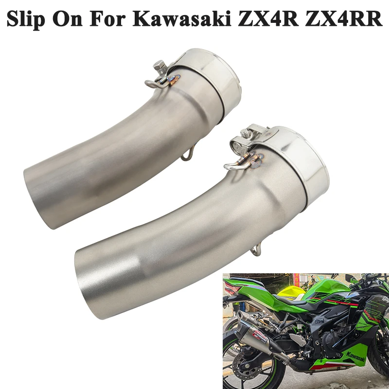 Motorcycle Exhaust Systems Modify Slip On For Kawasaki Ninja ZX4R SE ZX4RR  ZX-4R SR ZX-4RR 2023 2024 Link Pipe Escape Connection