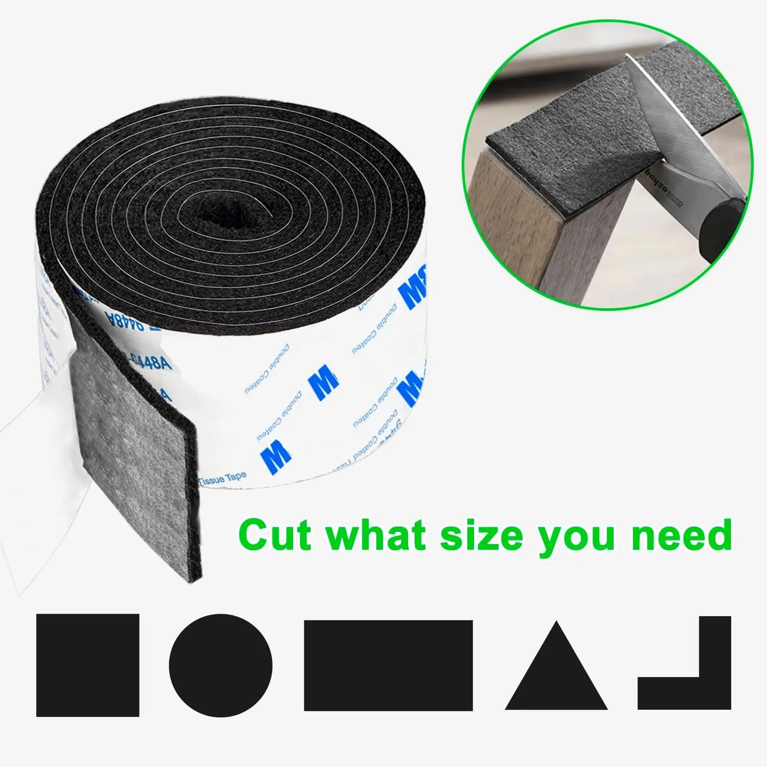 Felt Furniture Pads Non Slip Self Adhesive Cuttable Felt Strips Black Heavy Duty Strip Roll furniture leg pads furniture pads
