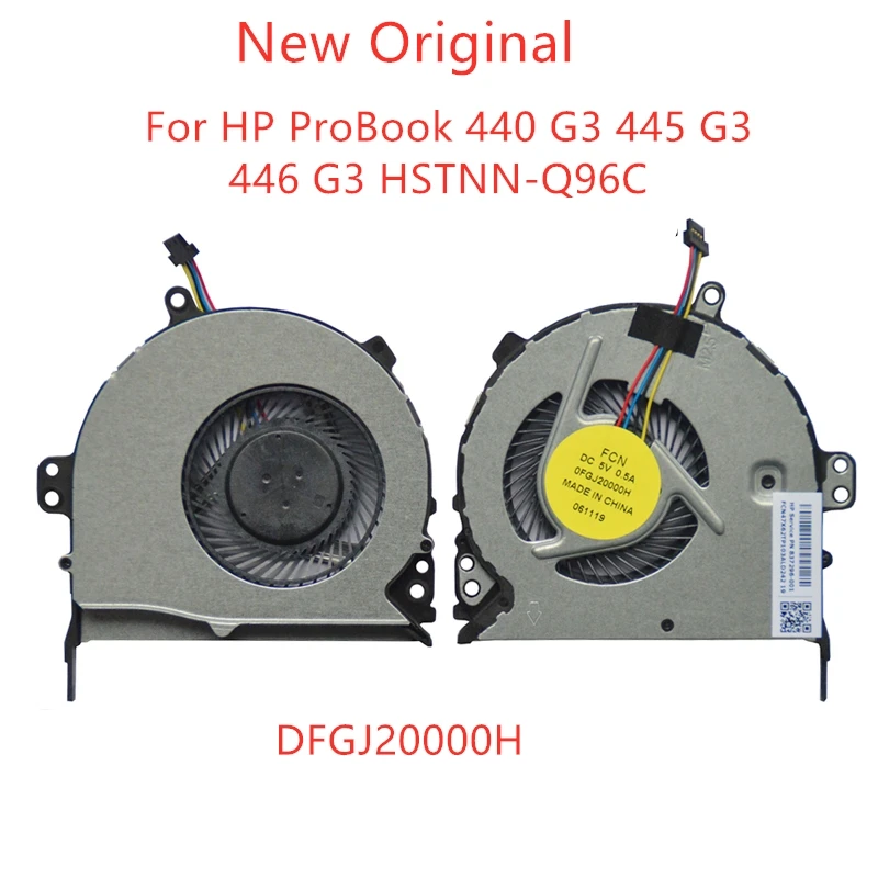 

Новый оригинальный ноутбук, центральный процессор вентилятор охлаждения для HP ProBook 440 G3 445 G3 446 G3 HSTNN-Q96C Fan DFGJ20000H 837296-001 DC5V 0.5A
