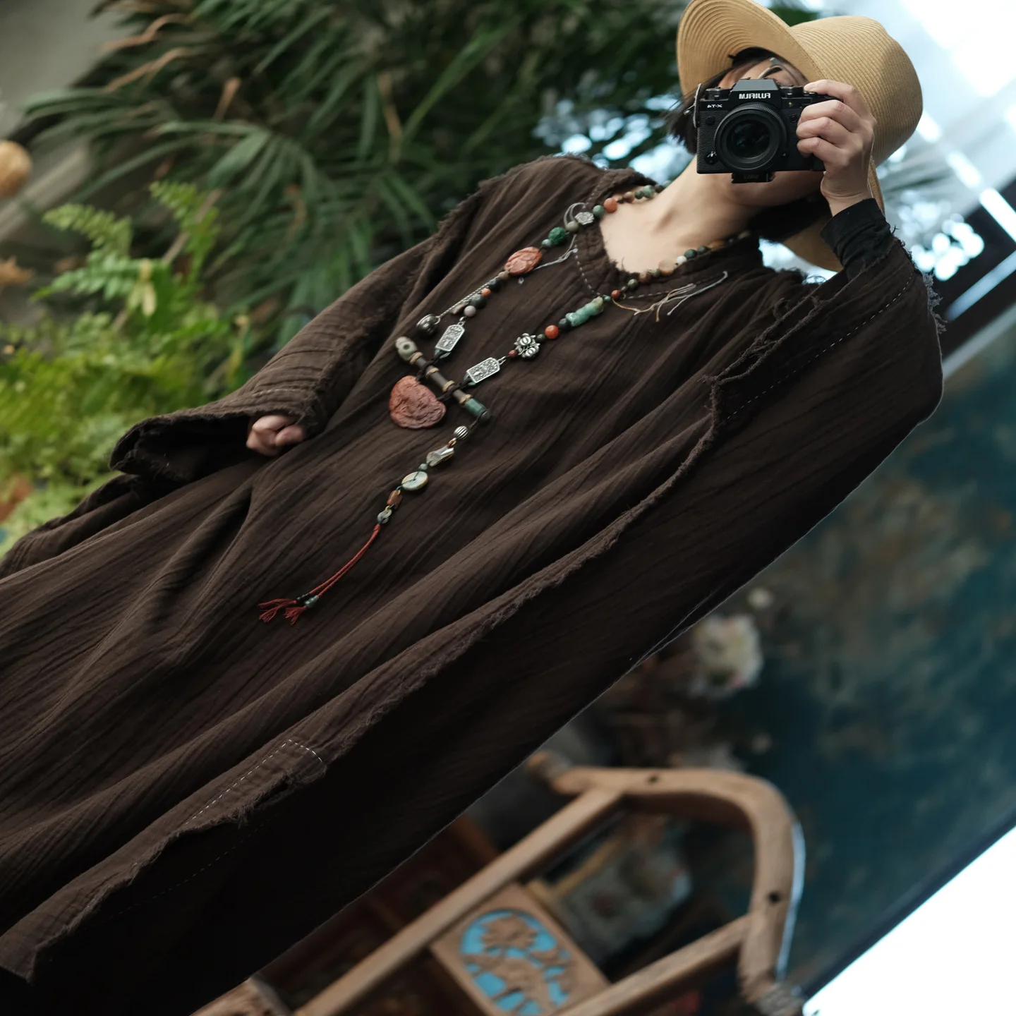 Johnature Women Vintage Winter Dresses Bat Sleeve Robes 2025 New O-Neck Loose Solid Color Embroidery Female High Quality Dress - AliExpress 200000345 Johnature Women Vintage Winter Dresses Bat Sleeve Robes 2025 New O-Neck Loose Solid Color Embroidery Female High Quality Dress - AliExpress 200000345