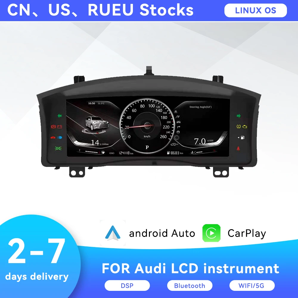 

12.3 inch Screen For Lexus LX570 2007-2015 Car Digital Dashboard Panel Virtual Instrument Cluster Cockpit LCD Speedometer Parts