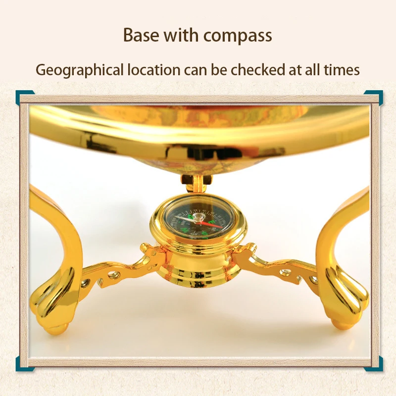 American retro triangle golden universal globe study office desktop decoration handicraft large antique globe opening gift 3 American retro triangle golden universal globe study office desktop decoration handicraft large antique globe opening gift 3